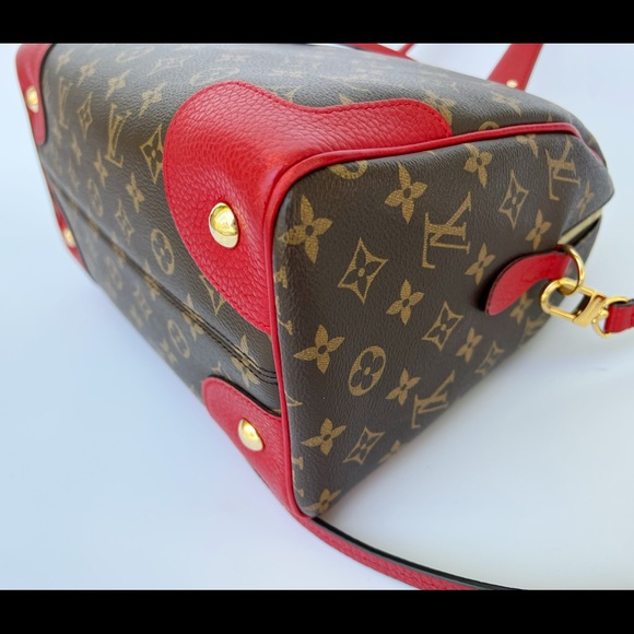 Authentic✅Louis Vuitton Retiro Monogram Red Satchel Duffle Crossbody Canvas - Picture 10 of 14